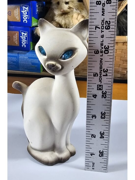VTG Roseland CALIF U.S.A SPARKLER Siamese Cat Blue Rhinestone Eyes Read - Picture 10 of 10